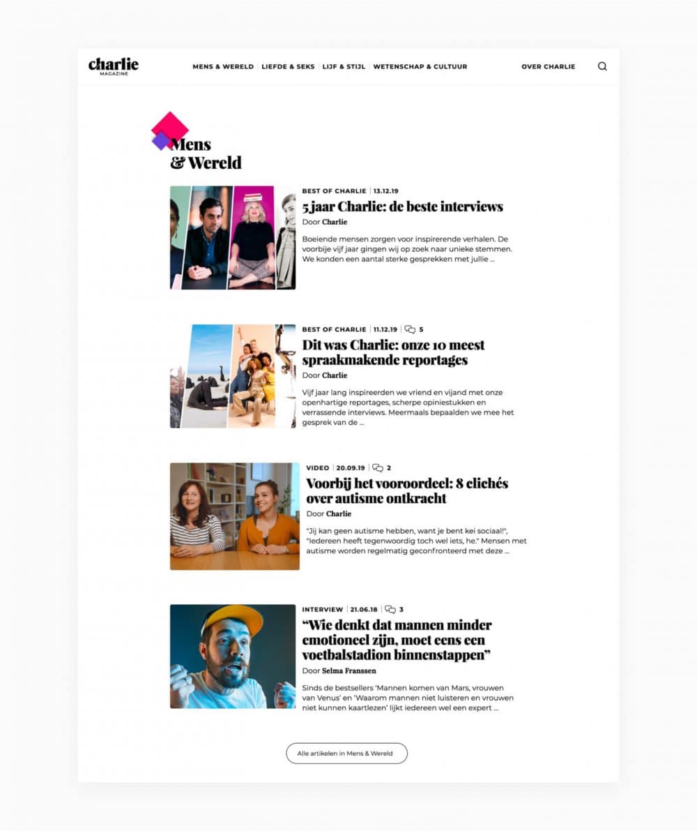Charlie Magazine - homepage 2.0